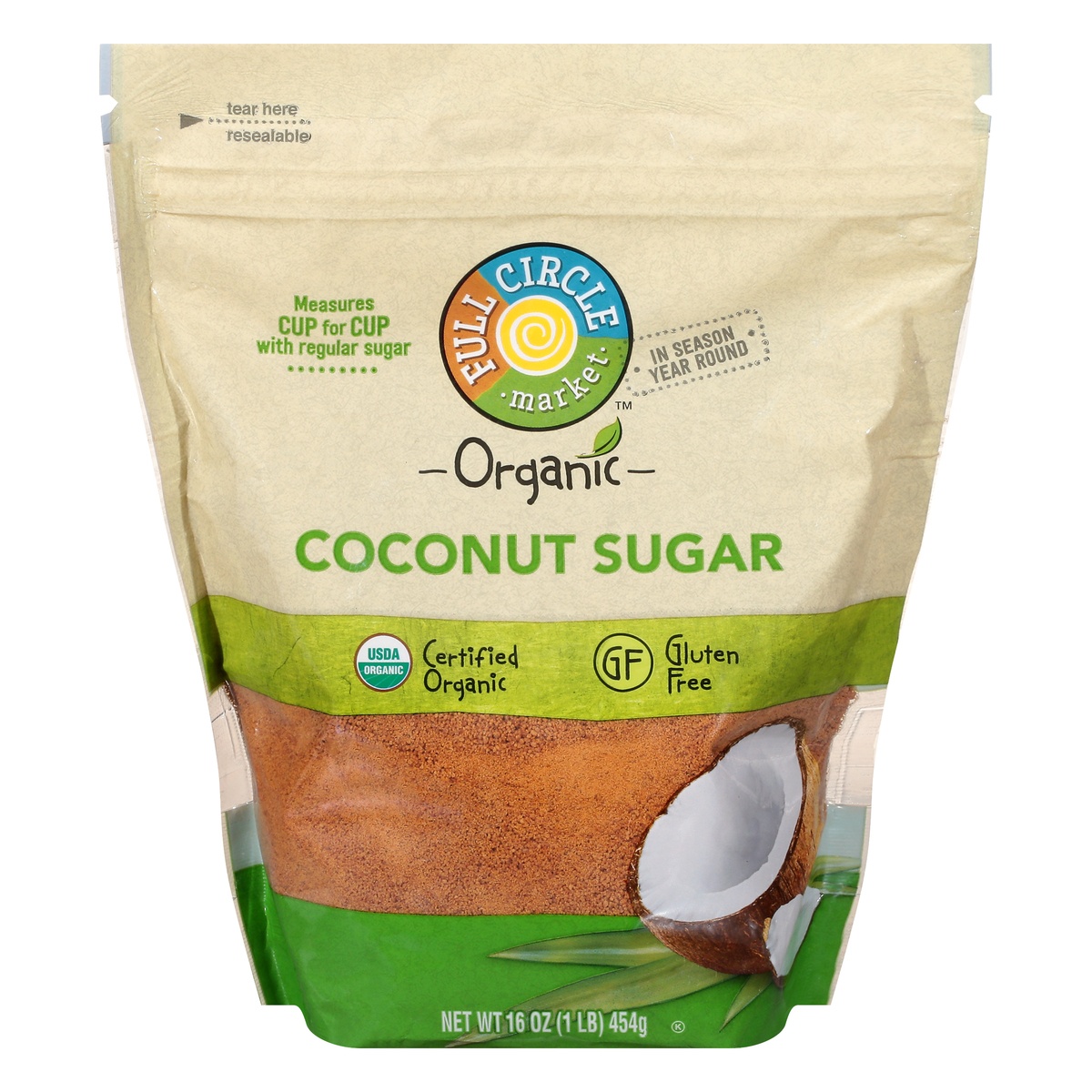 slide 1 of 1, Full Circle Market Coconut Sugar, 16 oz