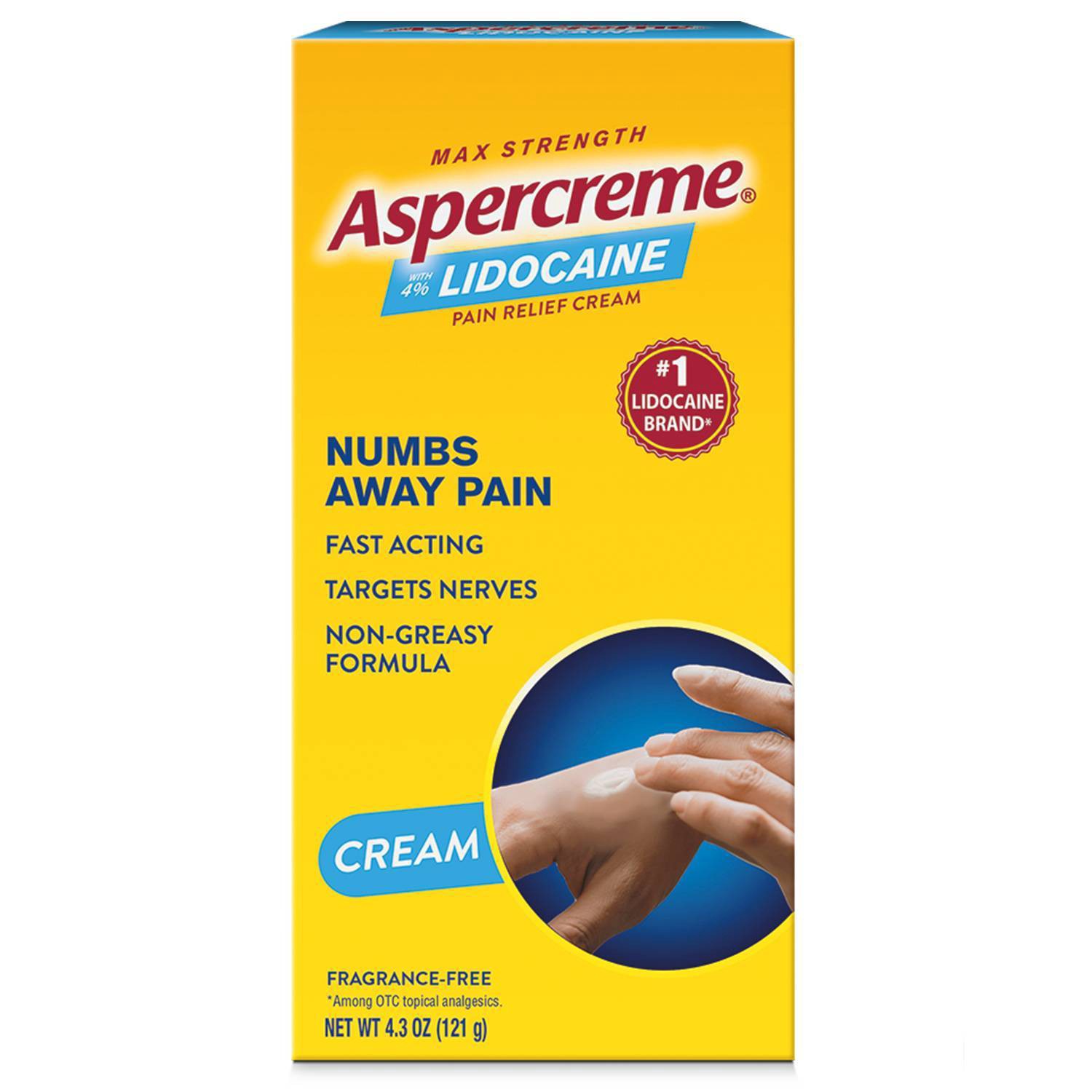 slide 1 of 5, Aspercreme 4 Lidocaine Odor Free Pain Relieving Creme, 4.7 oz