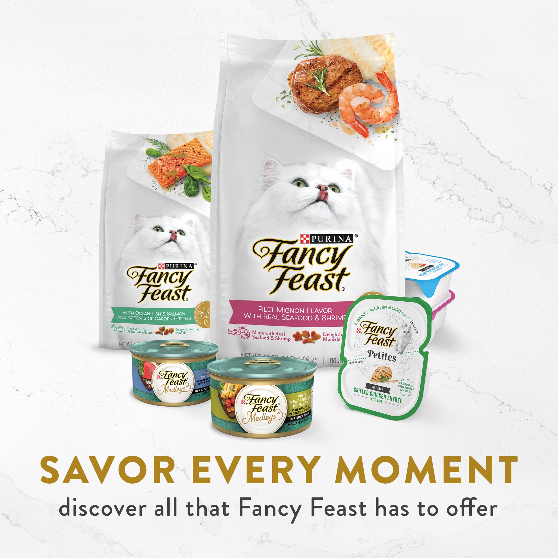 slide 6 of 9, Fancy Feast Classic Broths with Tuna, Shrimp & Whitefish Gourmet Cat Complement, 1.4 oz