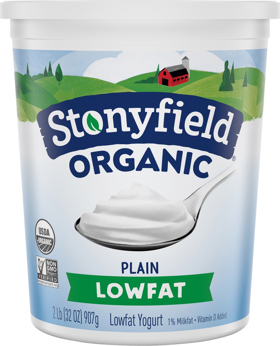 slide 1 of 6, Stonyfield Organic Lowfat Yogurt, Plain, 32 oz., 32 oz