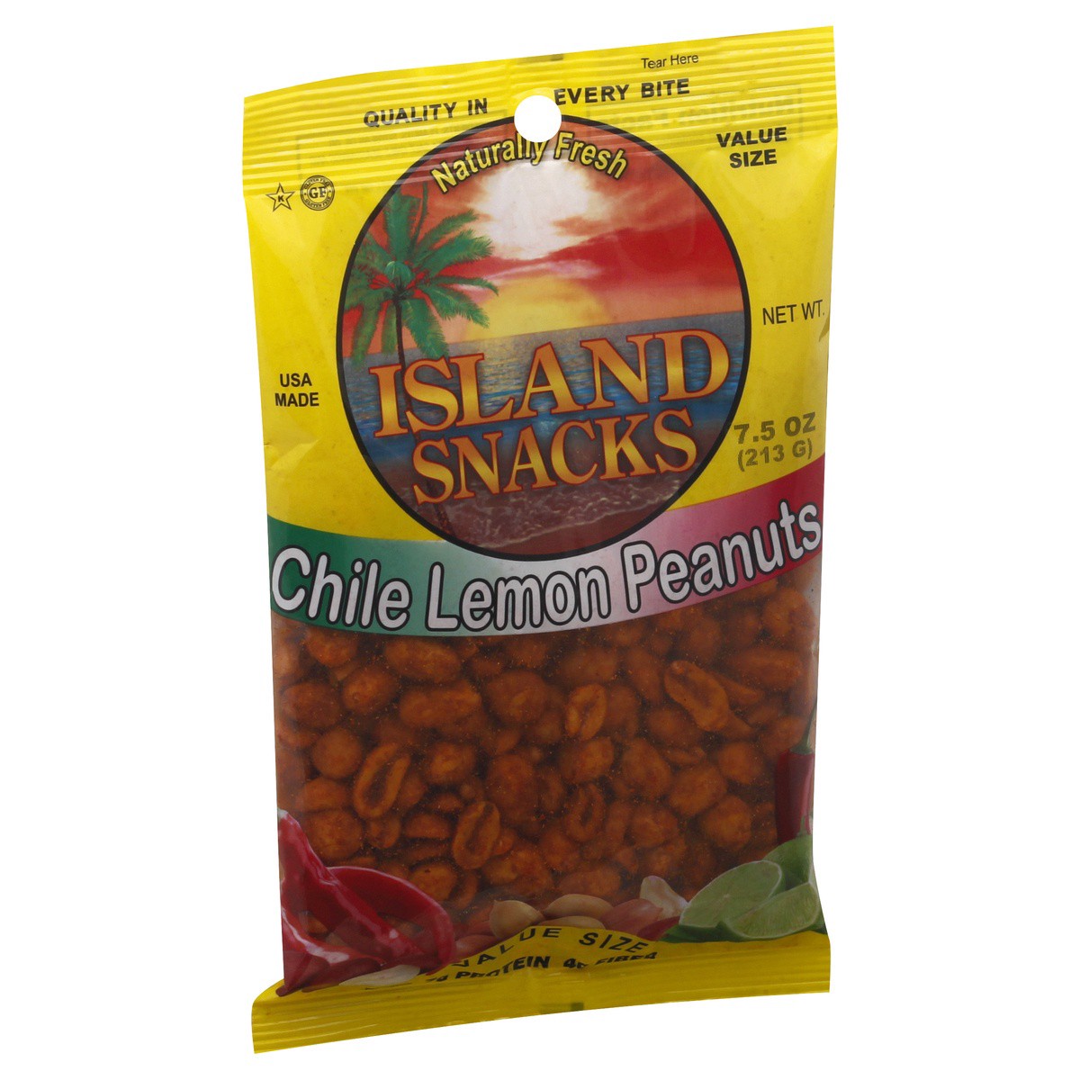 slide 2 of 9, Island Snacks Chile Peanuts, 7.5 oz