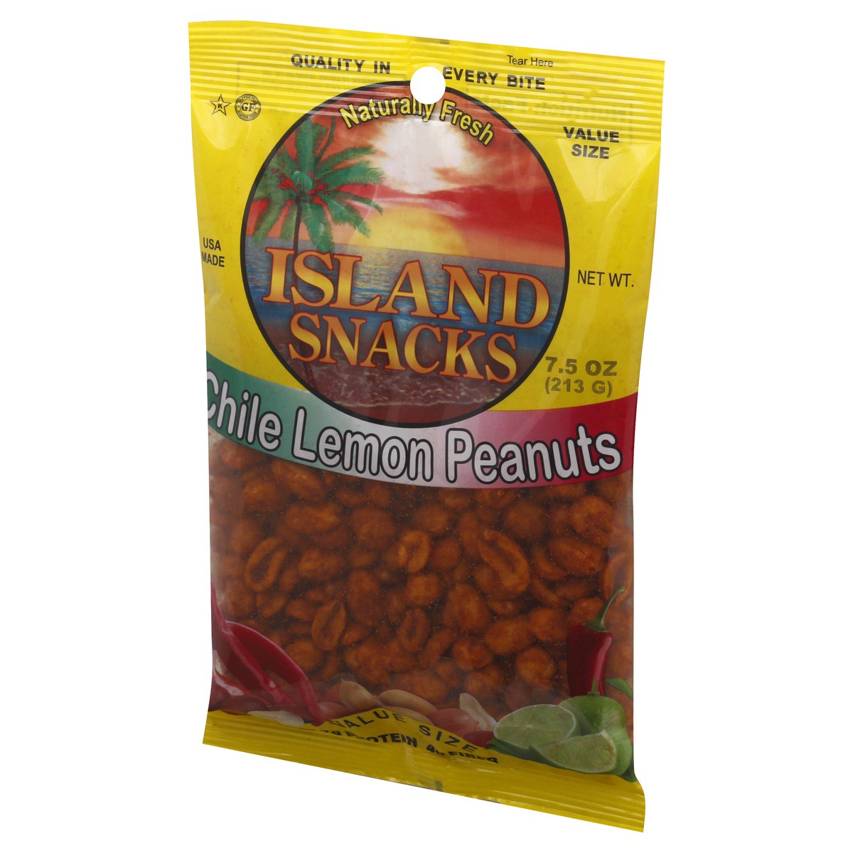 slide 3 of 9, Island Snacks Chile Peanuts, 7.5 oz