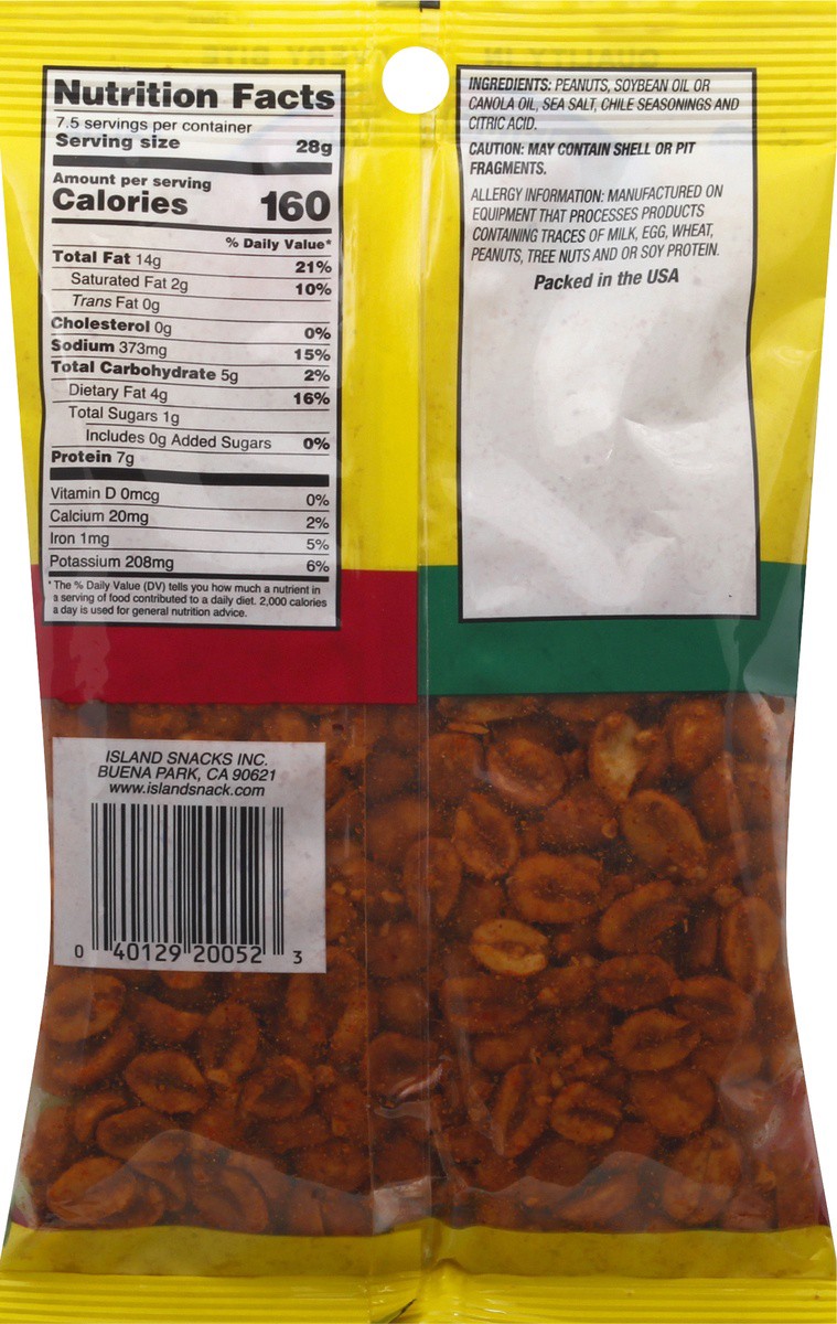 slide 4 of 9, Island Snacks Chile Peanuts, 7.5 oz