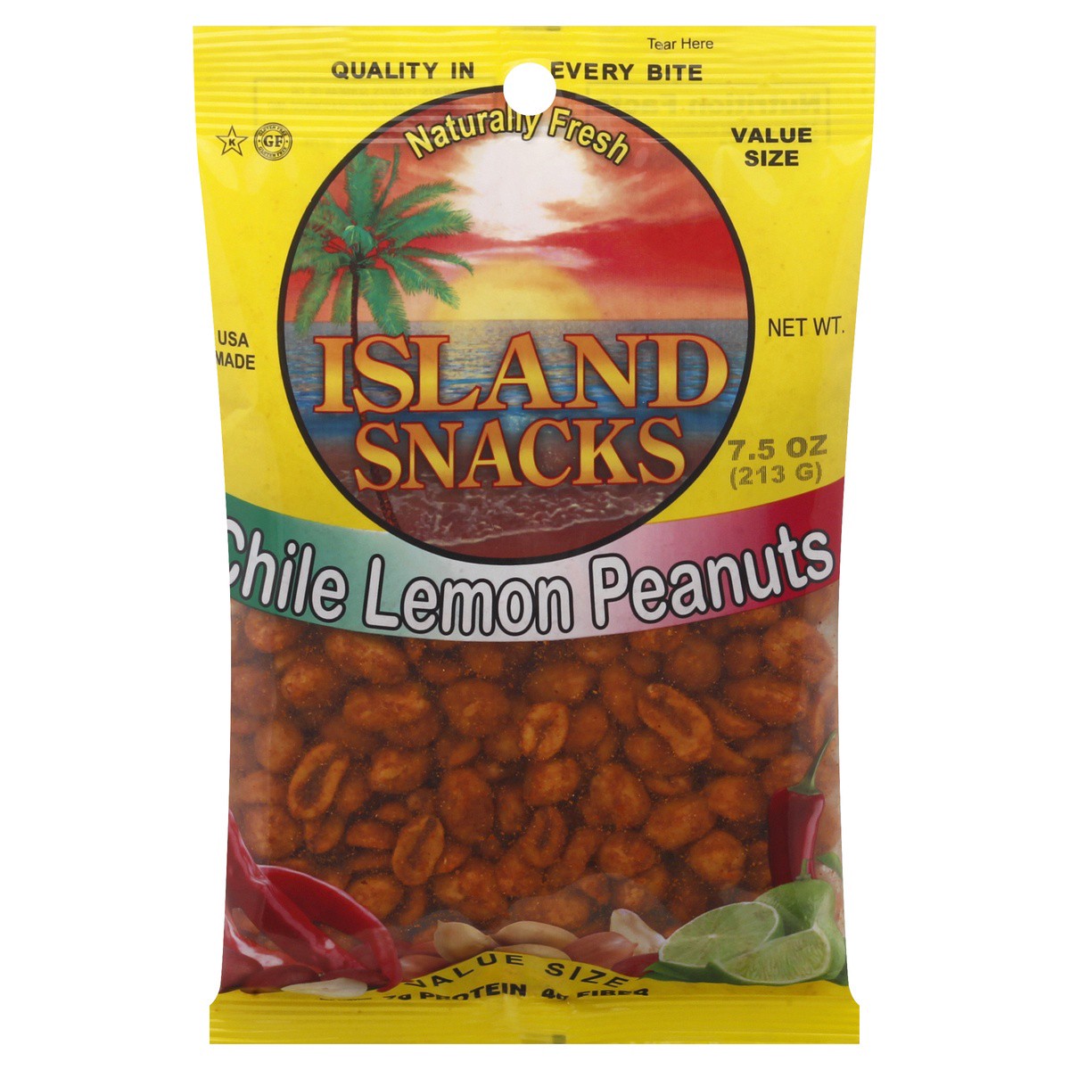 slide 1 of 9, Island Snacks Chile Peanuts, 7.5 oz