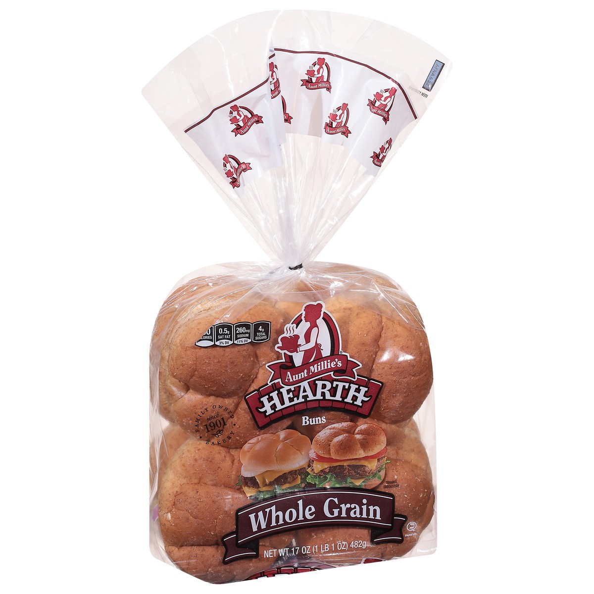 slide 4 of 9, Aunt Millie's Hearth Whole Grain Hamburger Buns, 8 Ct, 8 ct