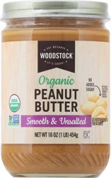 Woodstock Smooth & Unsalted Organic Peanut Butter 16 oz