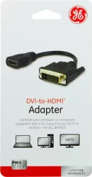 GE DVI to HDMI Adapter - Black