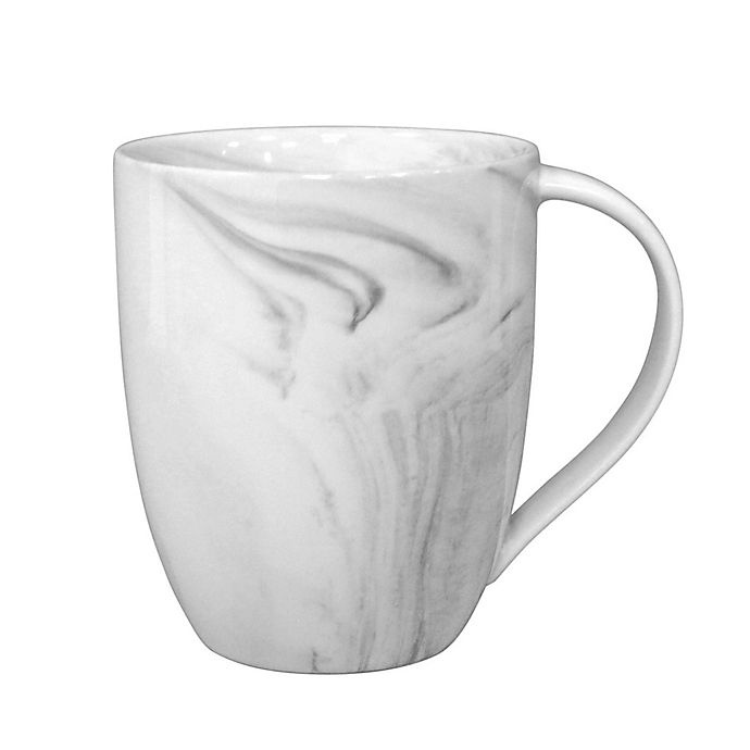 slide 1 of 3, Artisanal Kitchen Supply Coupe Marbleized Mugs - Grey, 4 ct