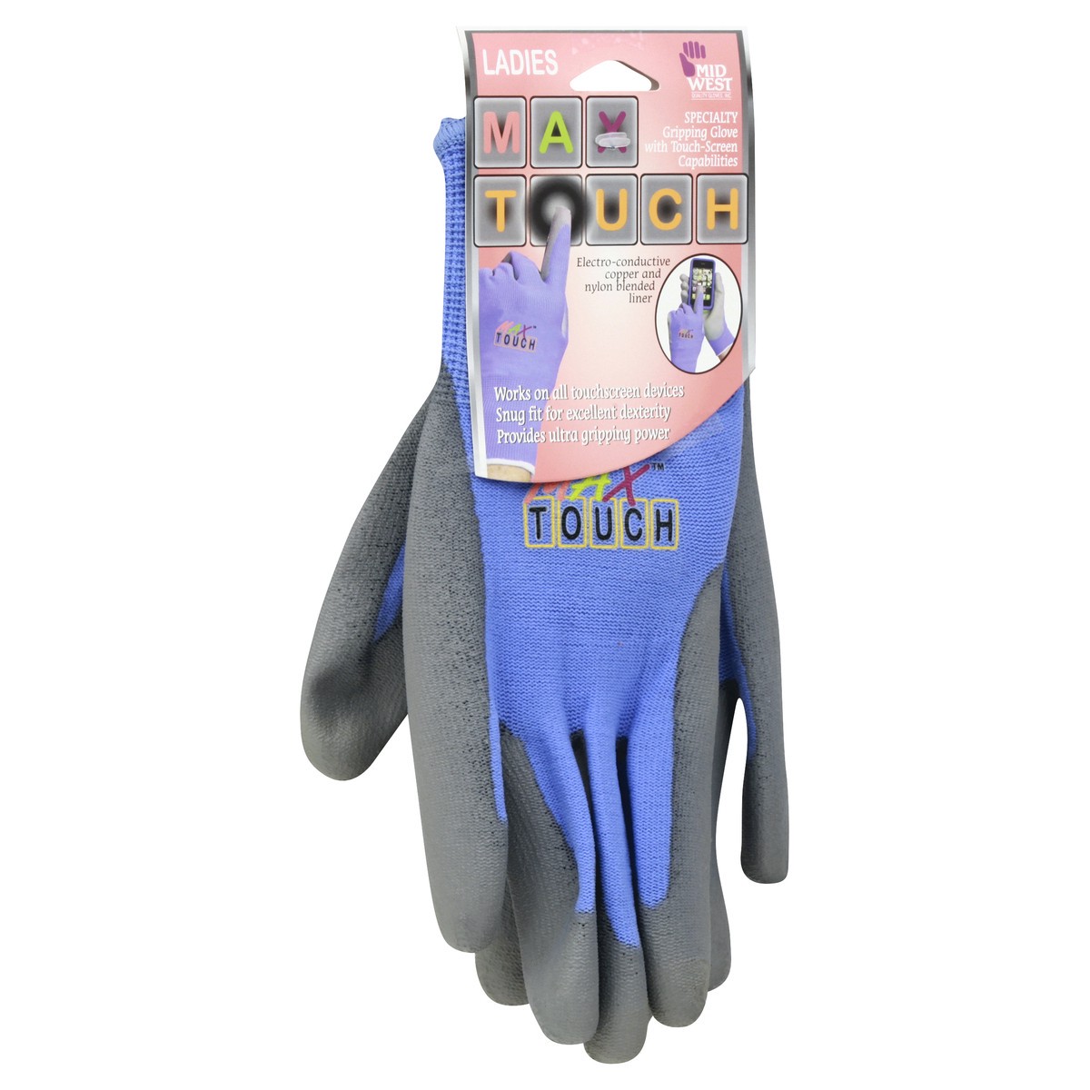 slide 11 of 11, Midwest Women's Size L Max Touch Screen Mint Garden Gloves, 1 ct