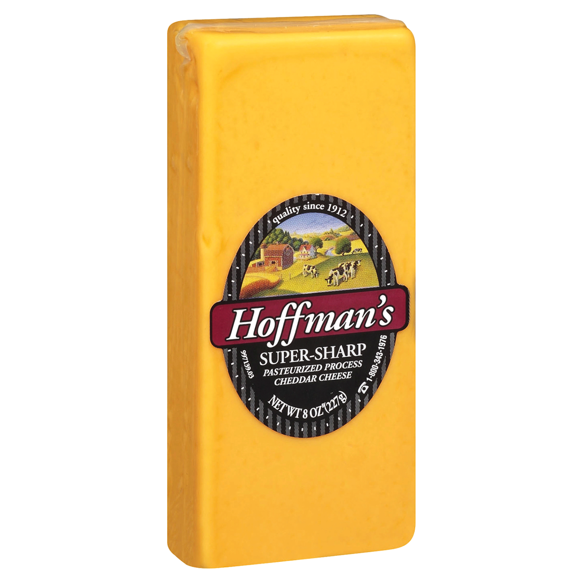 slide 1 of 3, Hoffman's Supersharp Cheddar Cheese Brick, 8 oz
