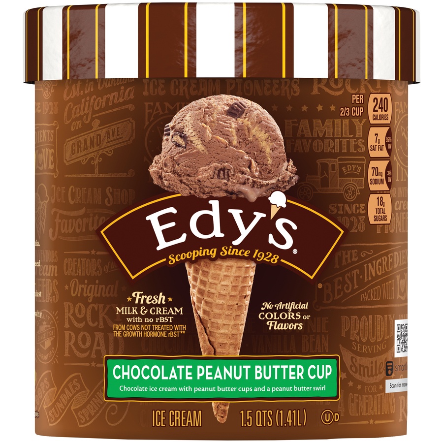 Edys Chocolate Peanut Butter Cup Ice Cream 1 5 Qt Shipt