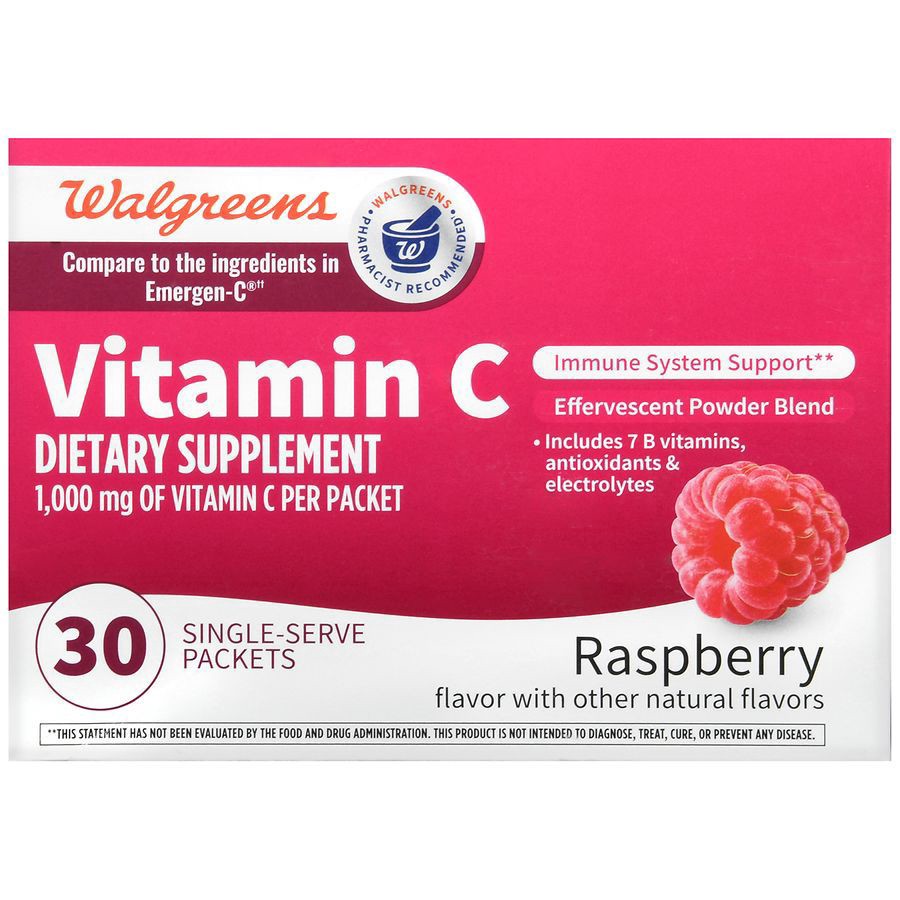 slide 4 of 5, Walgreens Vitamin C Effervescent Powder Blend, 30 ct