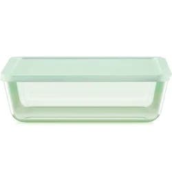 Pyrex Simply Store Colors Tinted 11 Cup Rectangle, Green with Plastic Cover