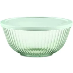 Pyrex Colors Sculpted/Tinted Dreams 2.3qtMixing Bowl with Green Plastic Cover