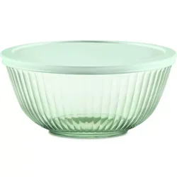 Pyrex Colors Sculpted/Tinted Dreams 2.3qtMixing Bowl with Green Plastic Cover