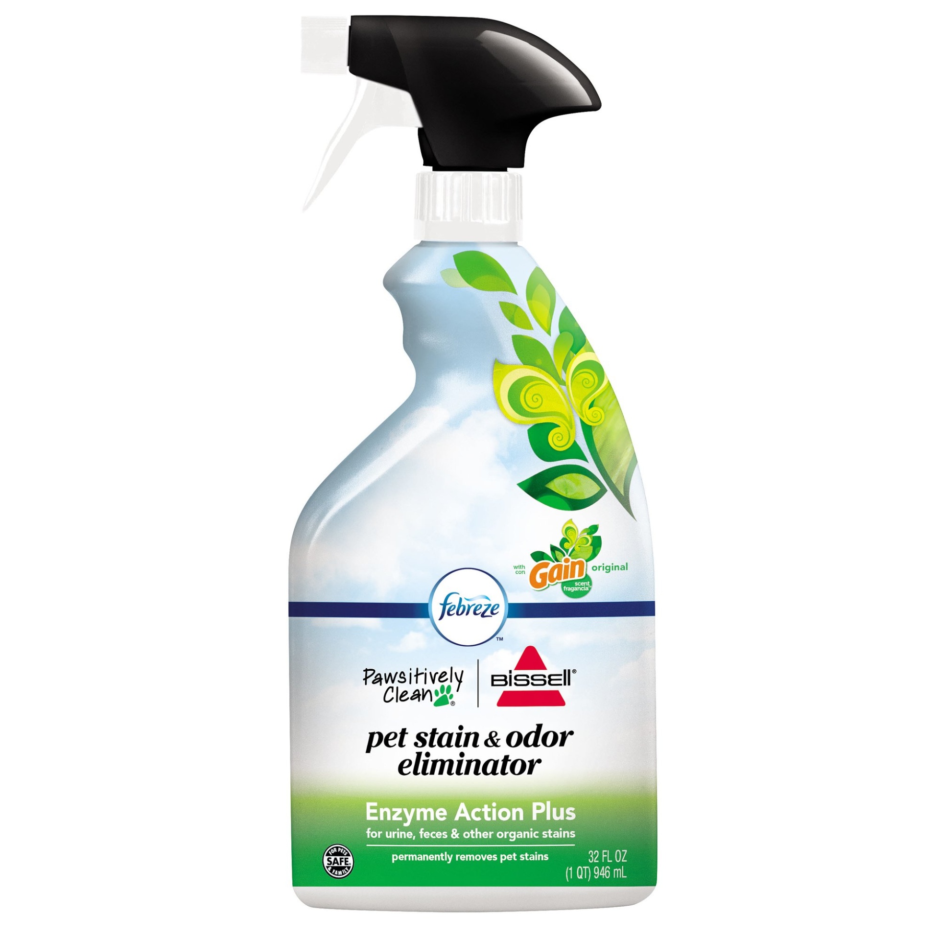 slide 1 of 1, Bissell Pawsitively Clean with Gain & Febreze Pet Stain & Odor Eliminator, 32 fl oz