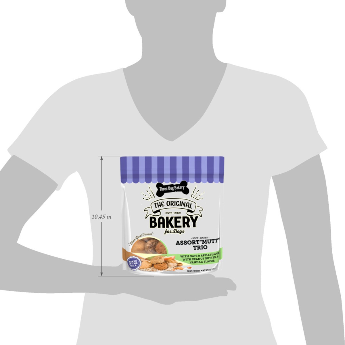 slide 5 of 12, Three Dog Bakery Soft Baked Assort Mutt Trio Treats for Dogs 18 oz, 26 oz