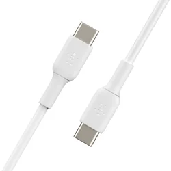 Belkin USB-C to USB-C Cable (1M/, USB-C Fast Charging Cable for iPhone 15, iPhone 15 Pro, iPhone 15 Pro Max, iPhone 15 Plus, Galaxy S23, S22, Note, Pixel, iPad Pro, USB-C Cable - White (2-Pack)