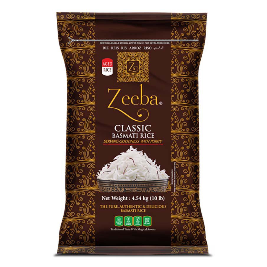 slide 1 of 1, Zeeba Classic Basmati rice, 10 lb