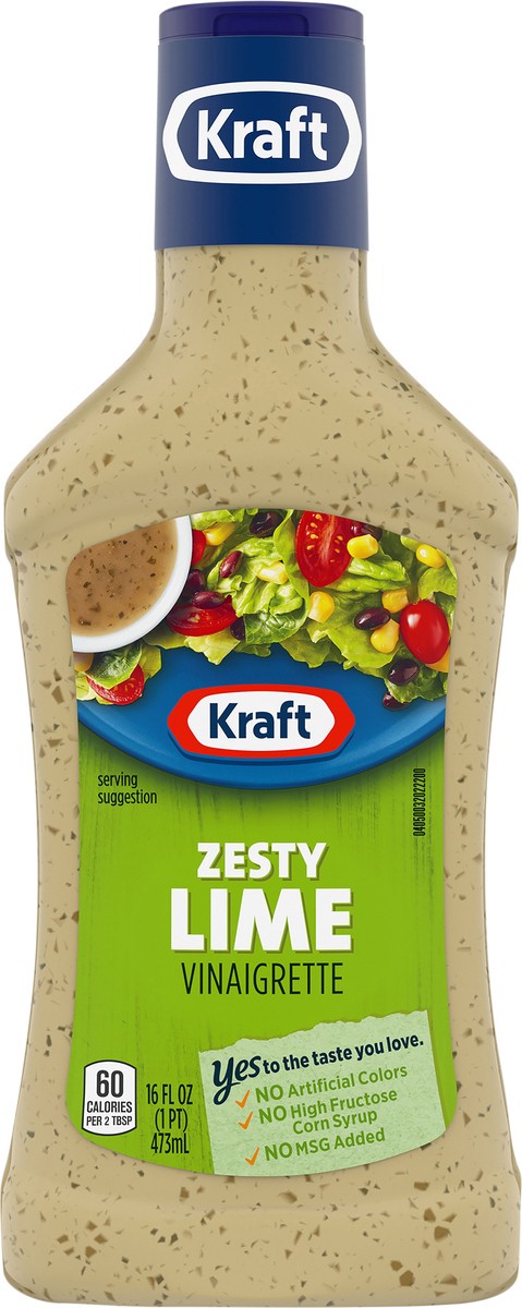 slide 2 of 9, Kraft Zesty Lime Vinaigrette Salad Dressing, 16 fl oz Bottle, 16 fl oz