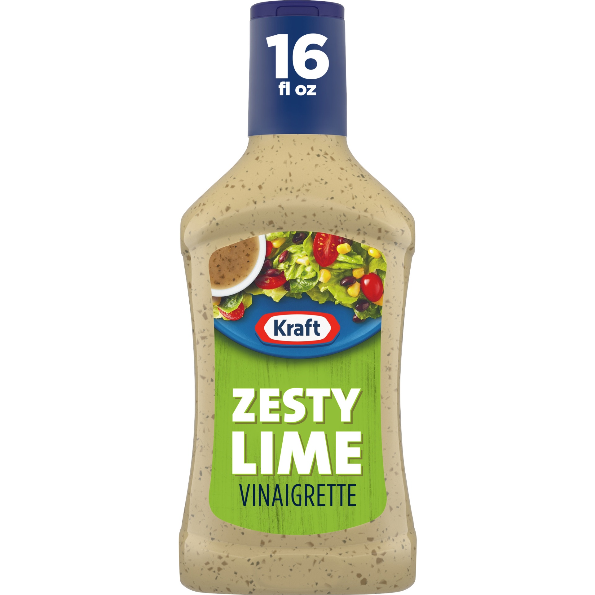slide 1 of 7, Kraft Zesty Lime Vinaigrette Salad Dressing Bottle, 16 fl oz
