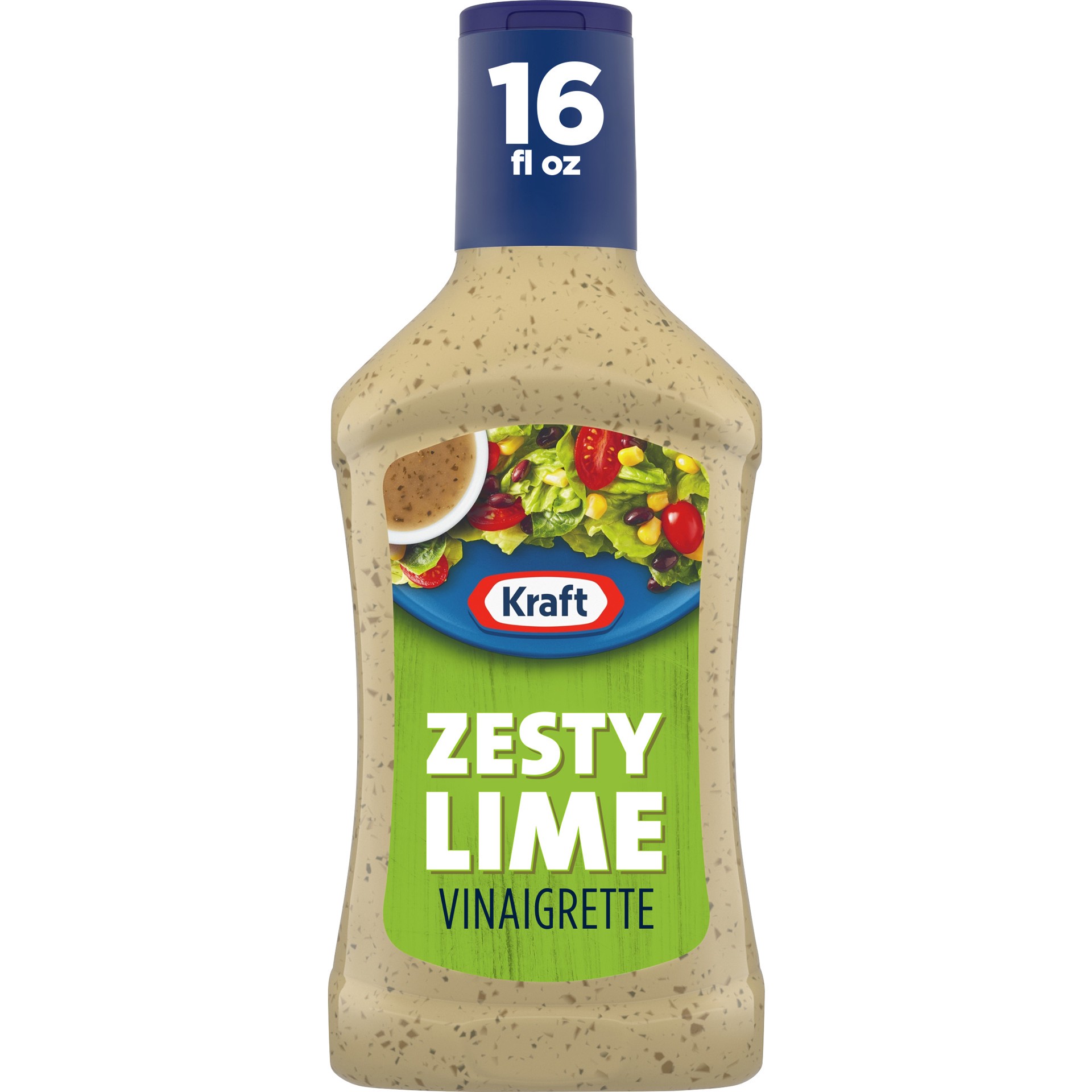 slide 1 of 9, Kraft Zesty Lime Vinaigrette Salad Dressing, 16 fl oz Bottle, 16 fl oz