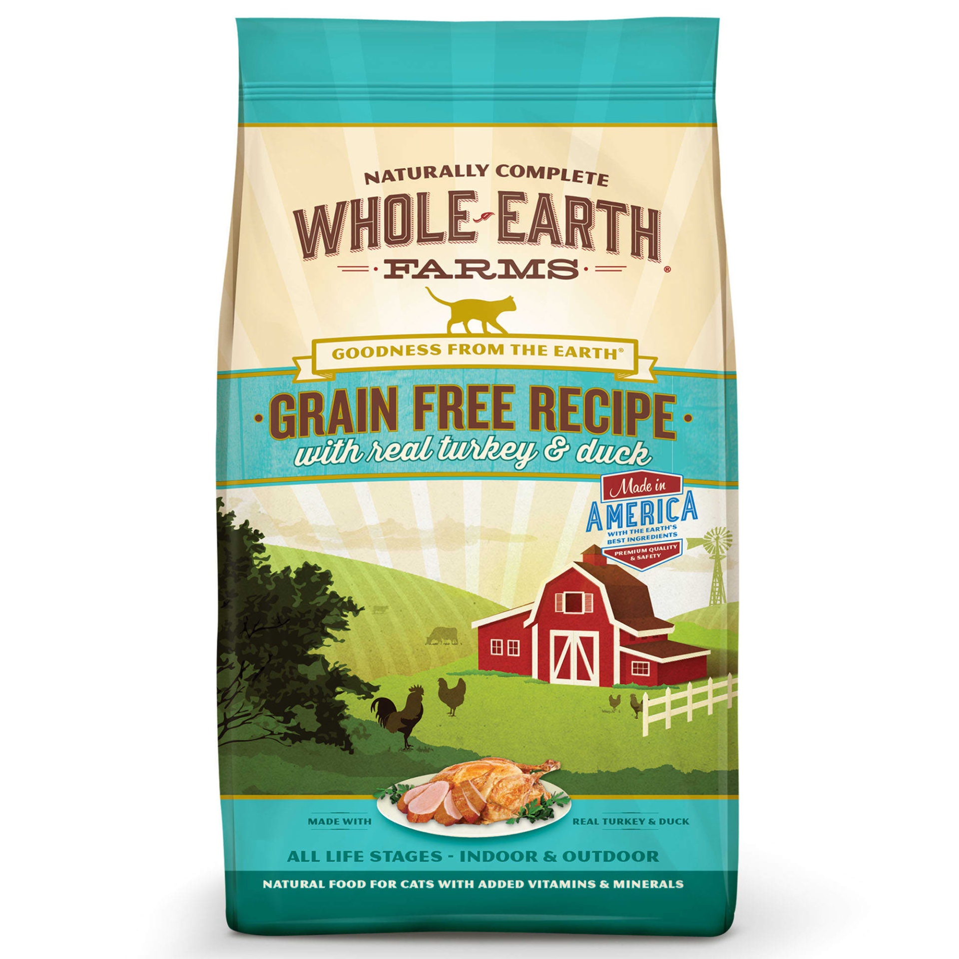slide 1 of 1, Whole Earth Farms Grain Free Real Turkey & Duck Cat Food, 5 lb