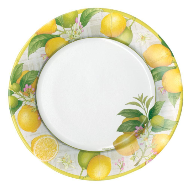 slide 1 of 1, Caspari Citron Paper Plates 10.5 Inch, 1 ct