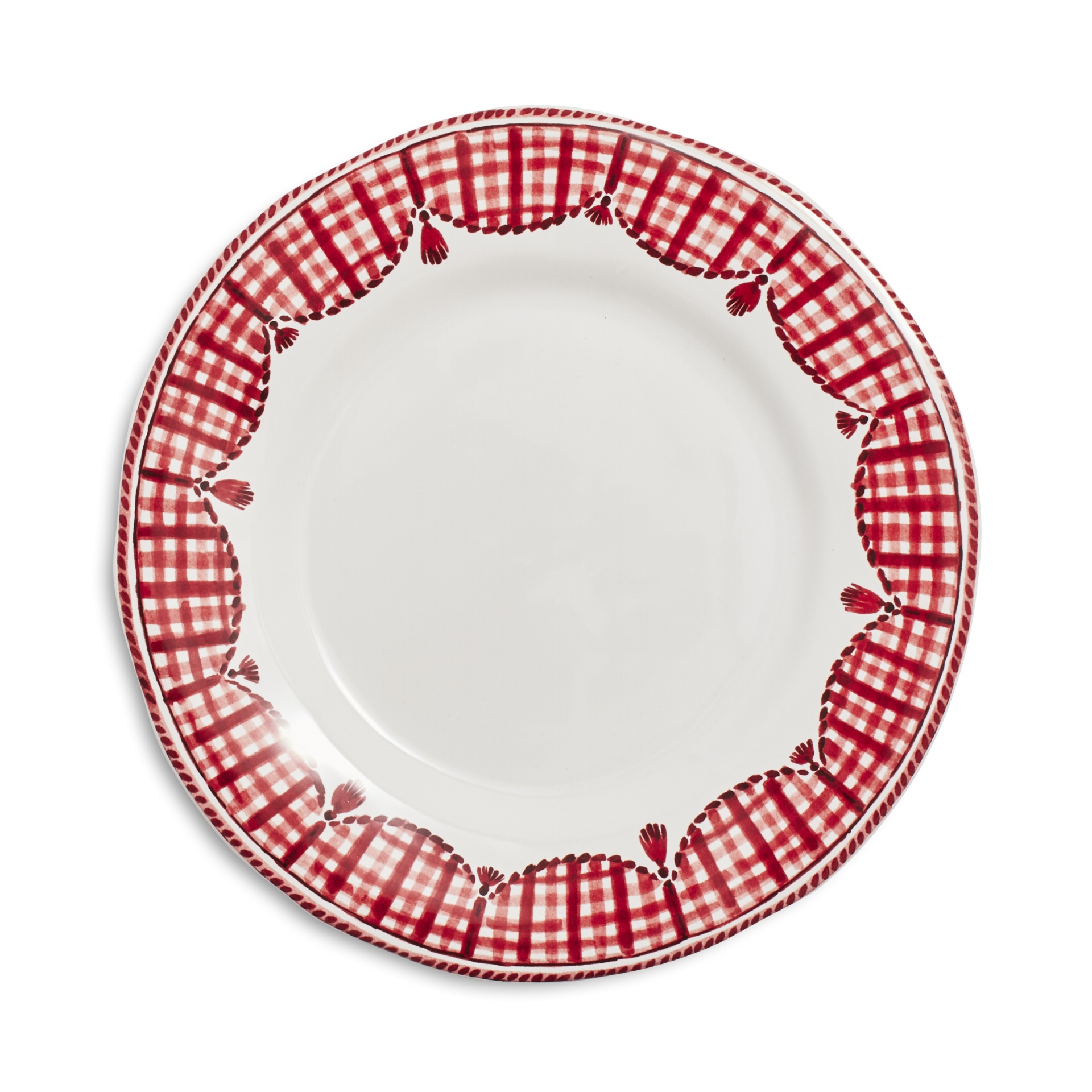 slide 1 of 1, Sur La Table Gingham Salad Plate, Red, 1 ct