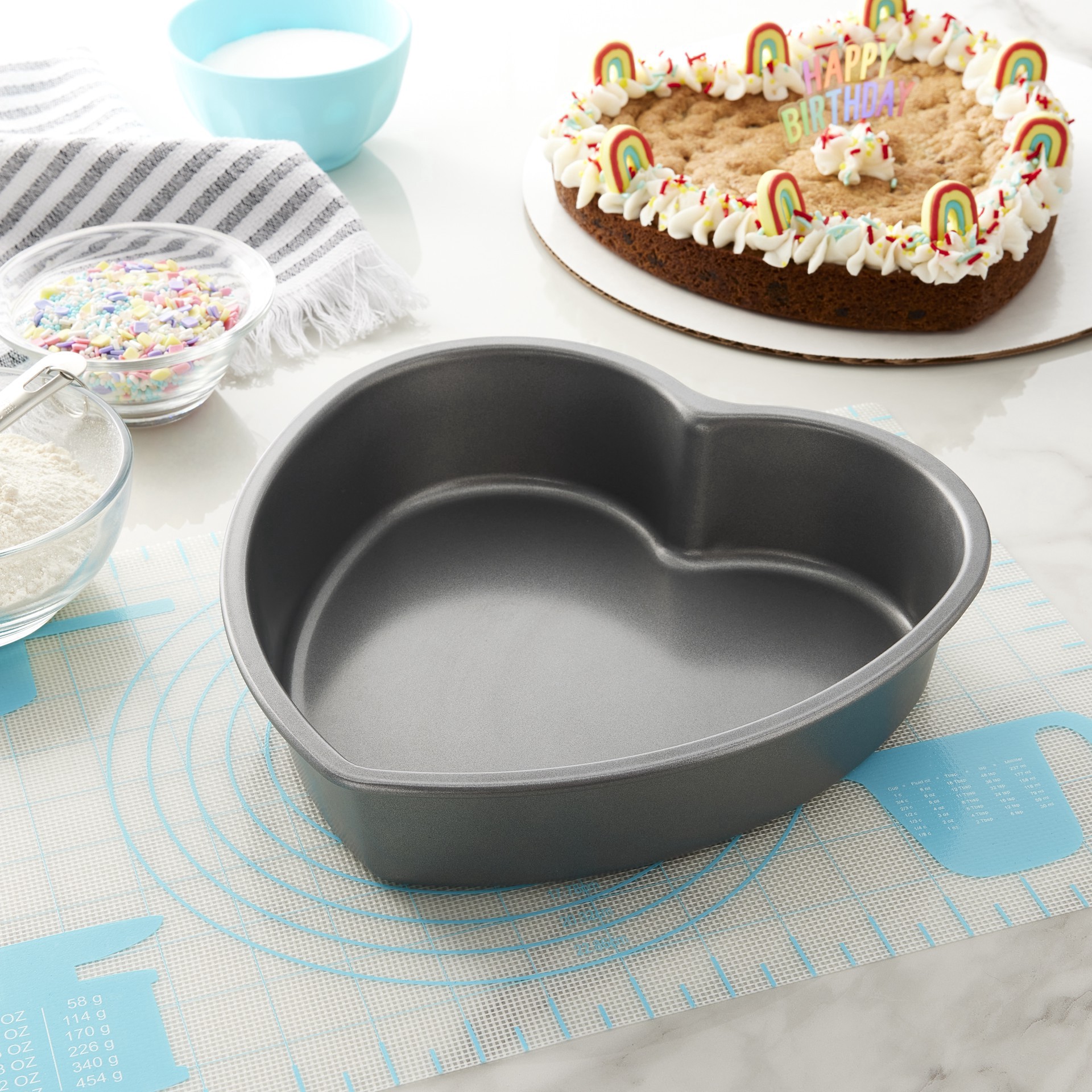 slide 3 of 4, Heart Shaped Non-Stick Cake Pan By Celebrate It, 9 in x 9 in x 2 in