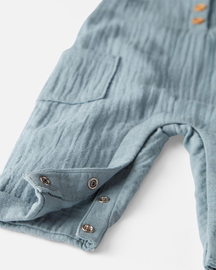 slide 5 of 6, Littleplanet Baby Organic Cotton Gauze Overall Blue Creek 18M, 1 ct