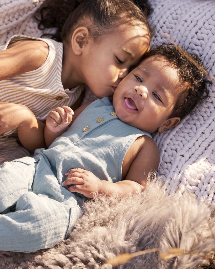 slide 6 of 6, Littleplanet Baby Organic Cotton Gauze Overall Blue Creek 18M, 1 ct