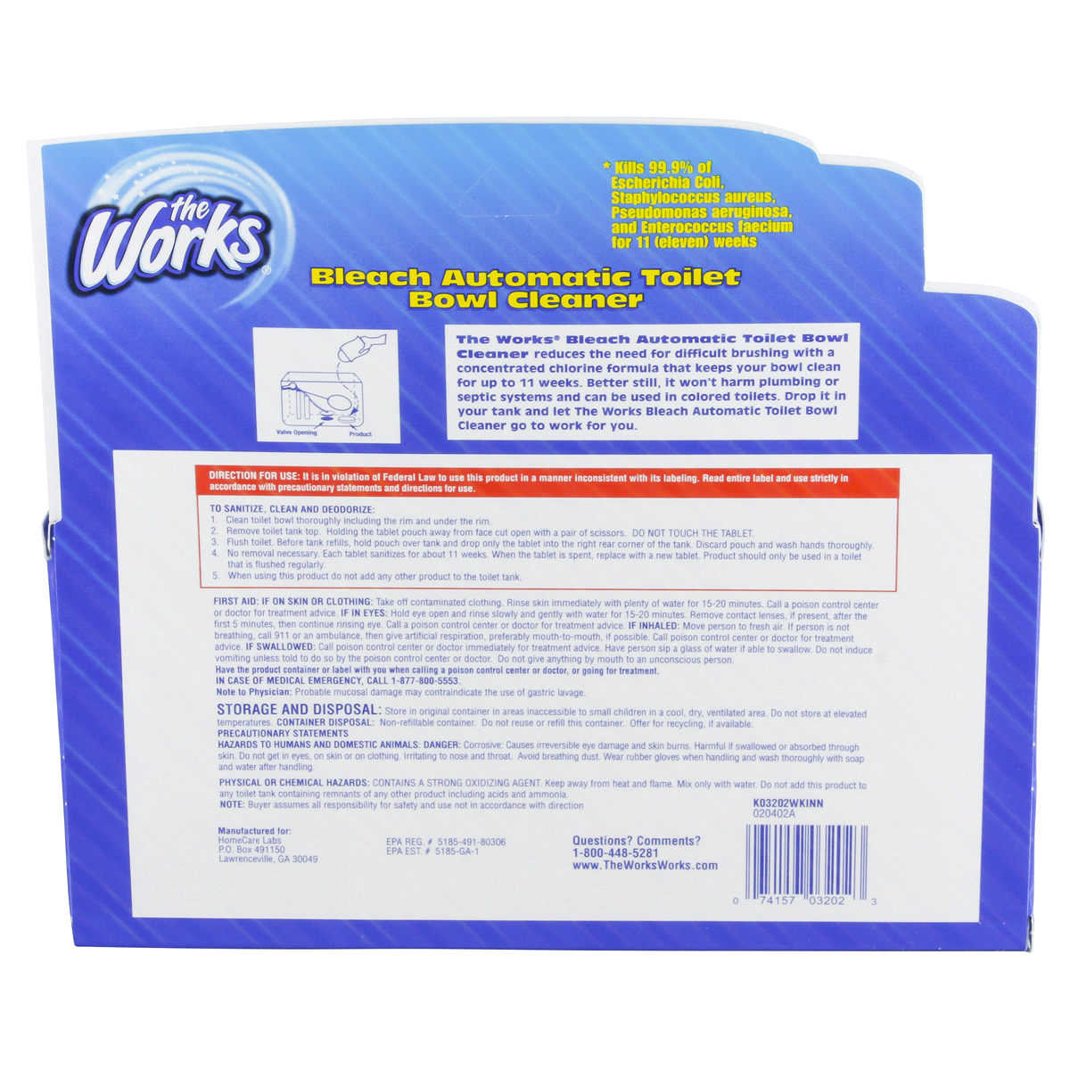 slide 2 of 2, The Works Bleach Automatic Toilet Bowl Cleaner Tablets, 2 ct