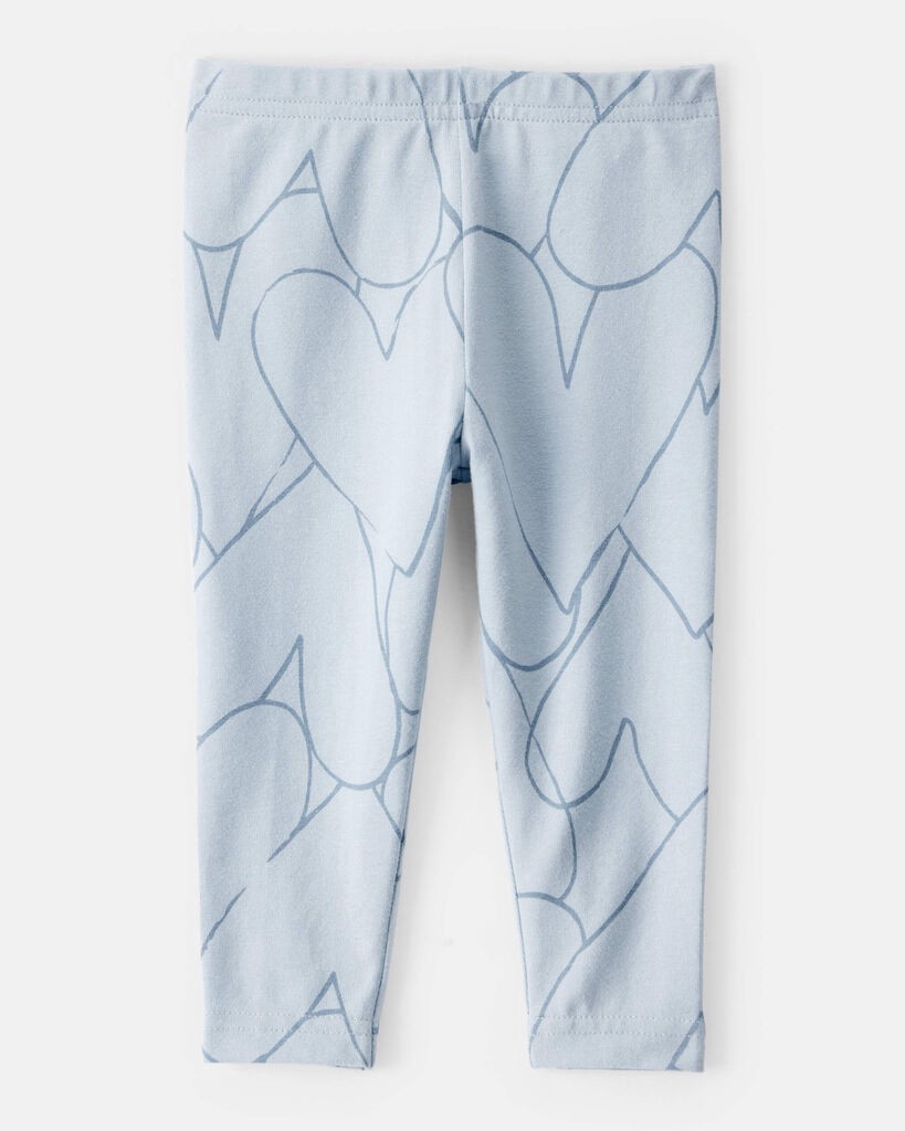 slide 3 of 3, Carter's Carters Baby Girl Cotton Heart Stretch Leggings - Blue Blue 24M, 1 ct