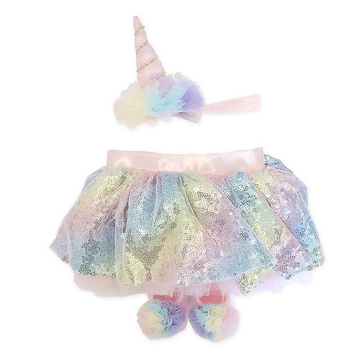 slide 1 of 1, Toby Signature Rainbow Unicorn Headband, Tutu, and Bootie Set, 3 ct