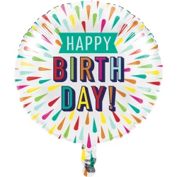 Creative Converting Birthday Burst Metallic Balloon