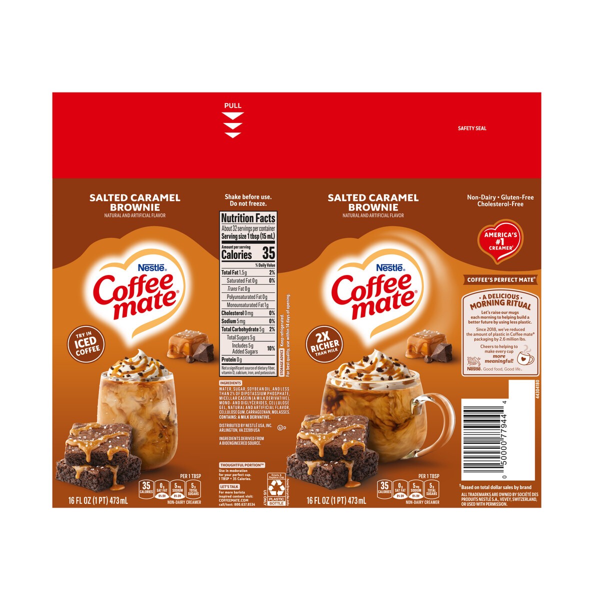 slide 7 of 13, Coffee-Mate Nestle Coffee Mate Salted Caramel Brownie Liquid Coffee Creamer 16 fl oz., 16 fl oz