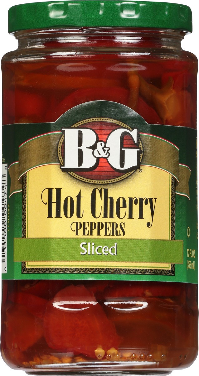 slide 8 of 10, B&G Sliced Hot Cherry Peppers 12 fl oz, 12 fl oz