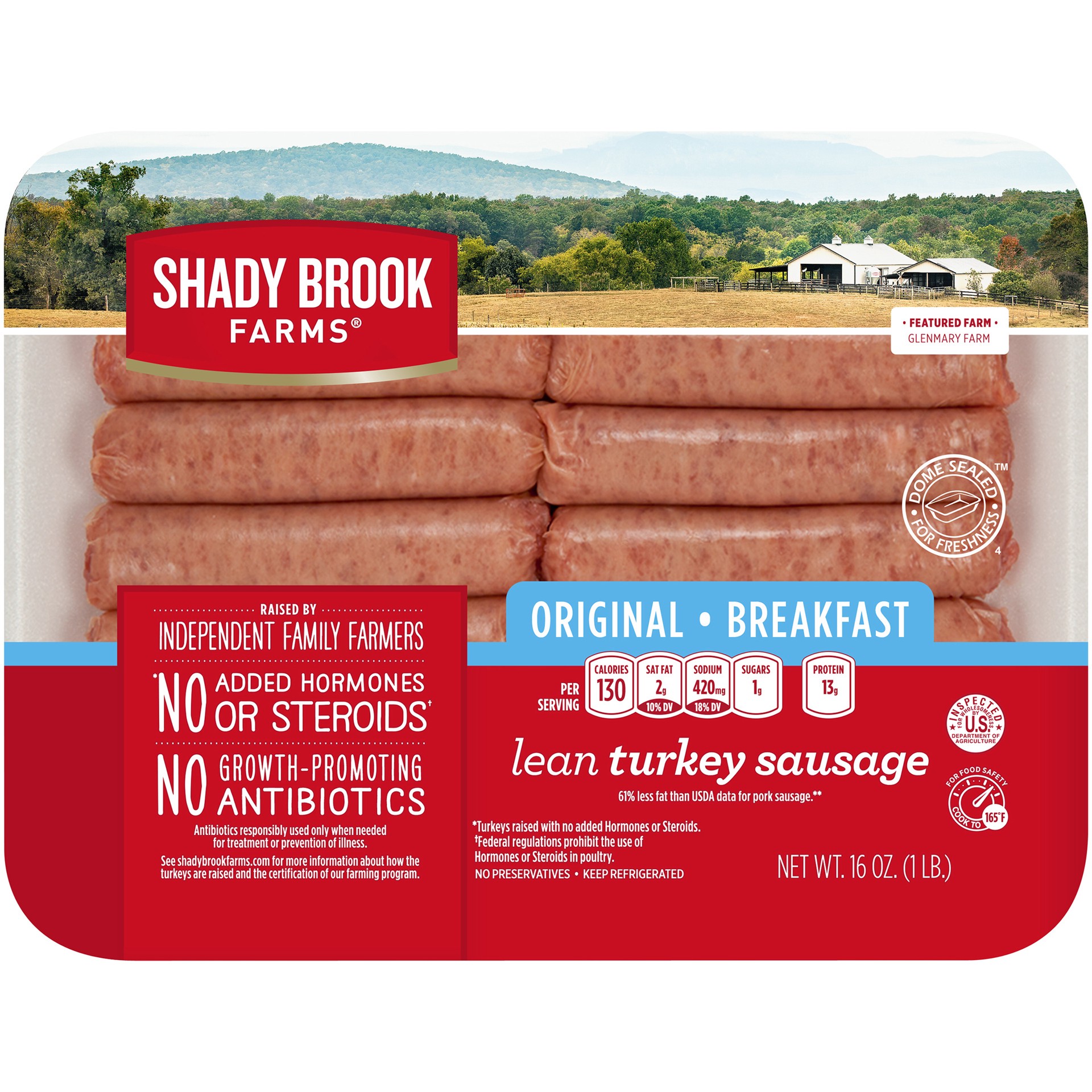 slide 1 of 9, Shady Brook Farms Breakfast Turkey Sausage, 16 oz