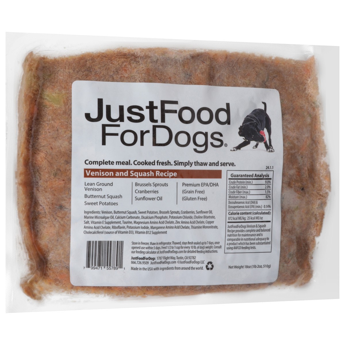 slide 15 of 15, JustFoodForDogs Daily Diets Venison & Squash Frozen Dog Food, 18 oz