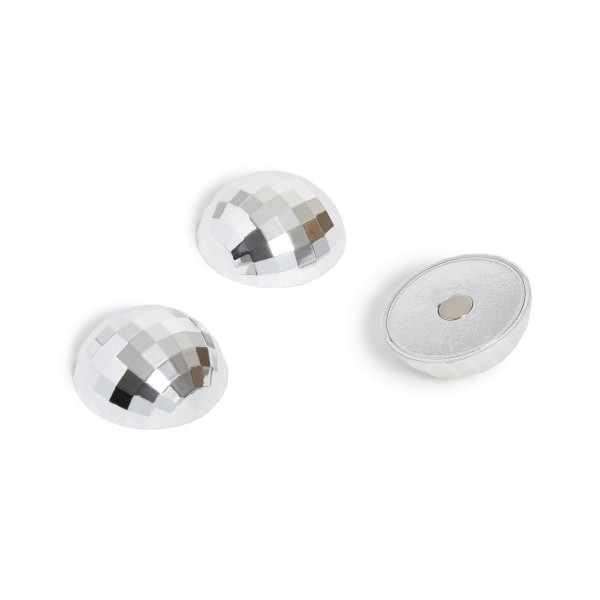 slide 3 of 3, U Brands® Disco Ball Locker Magnets, 1-7/16""H x 1-7/16""W x 5/8""D, Silver, Set Of 3 Magnets, 1 ct