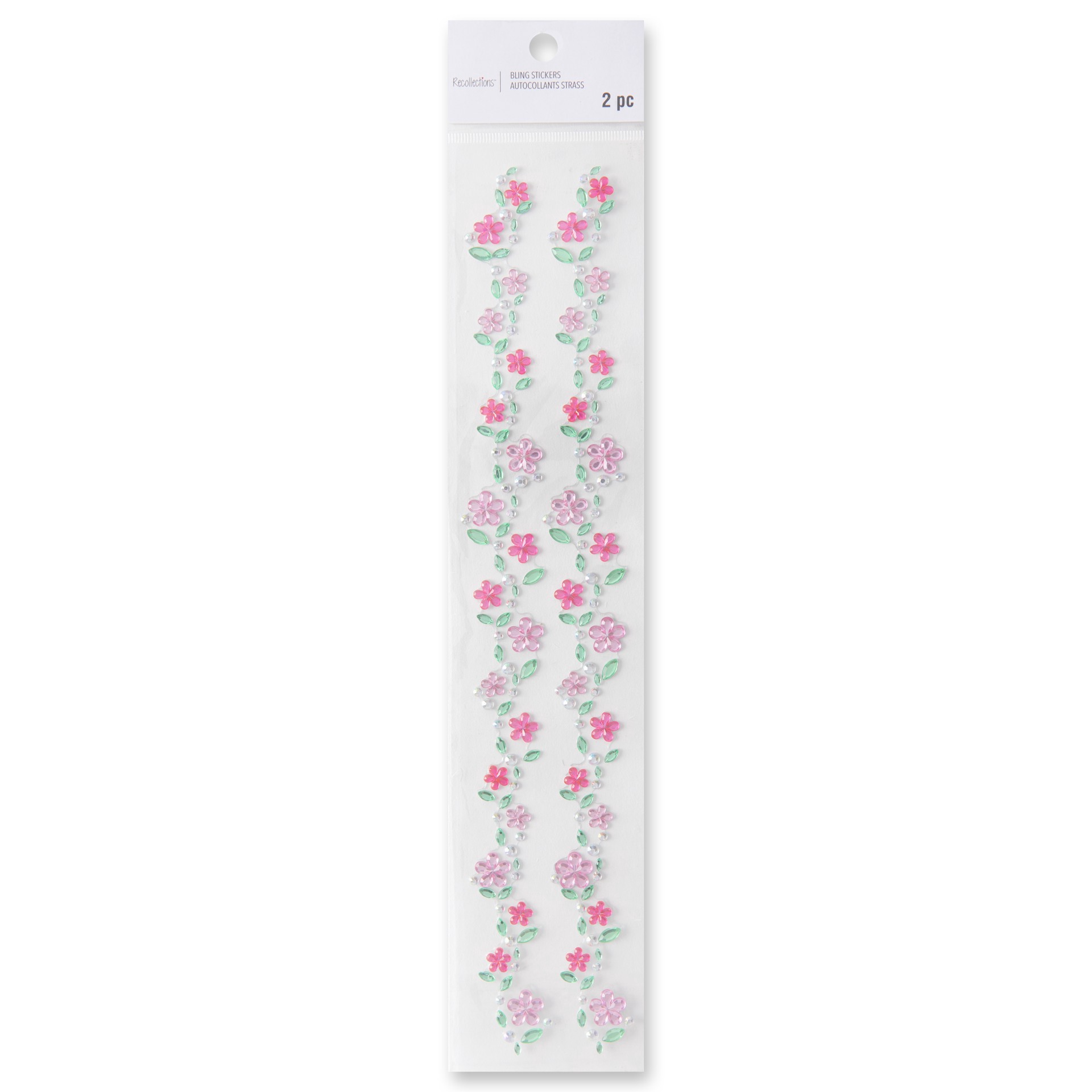 slide 4 of 5, Flowers Strip Bling Stickers By Recollections, 2.6 in x 13.6 in