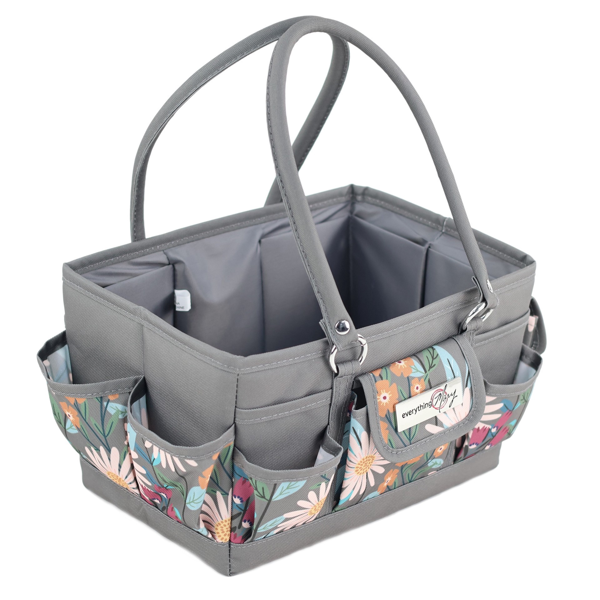 slide 2 of 7, Everything Mary Daisy Floral Print Sewing Store & Tote Craft Organizer, 5 in x 6 in x 6 in