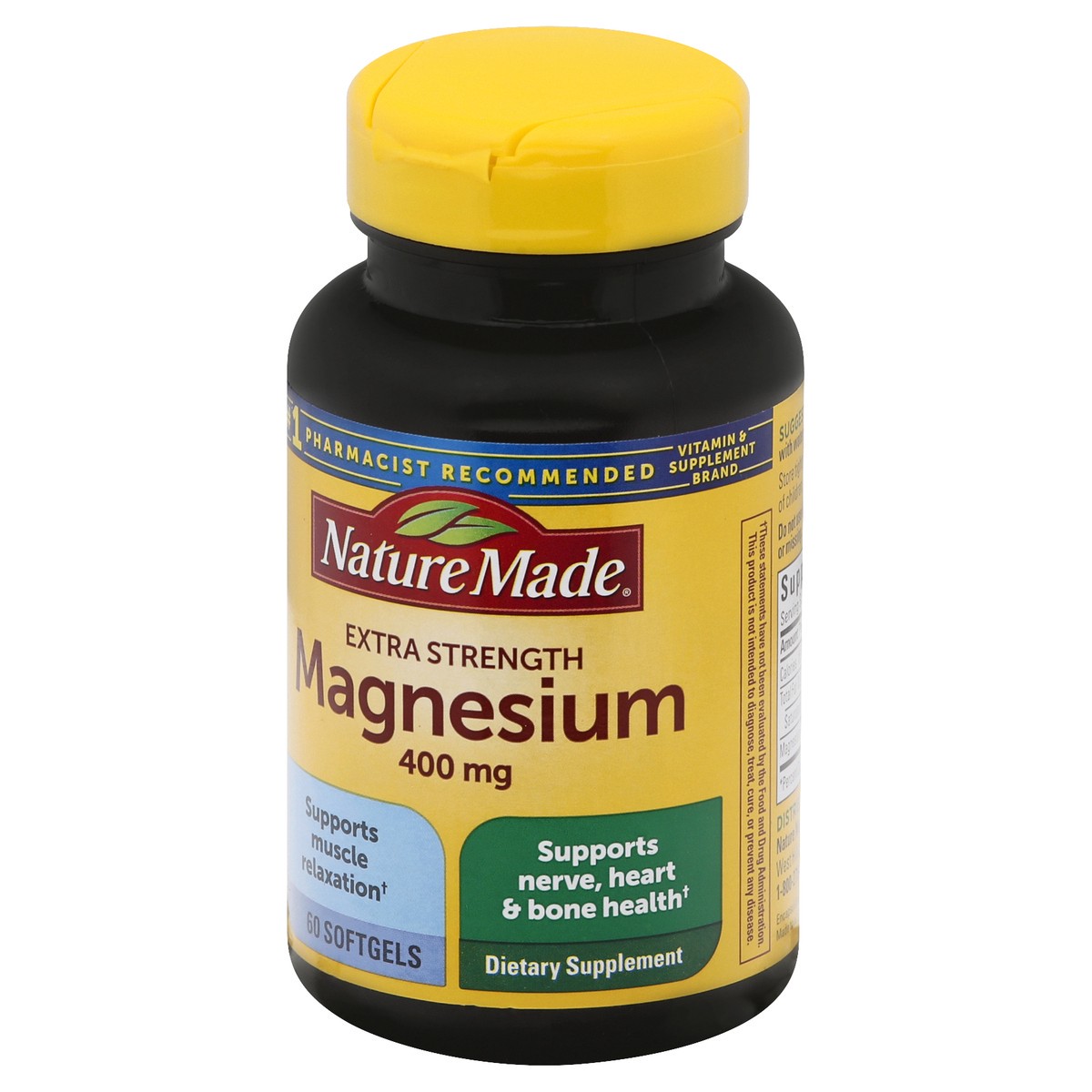 slide 3 of 9, Nature Made Extra Strength Magnesium Oxide 400mg, Muscle, Nerve, Bone, Heart Support Softgels - 60ct, 60 ct
