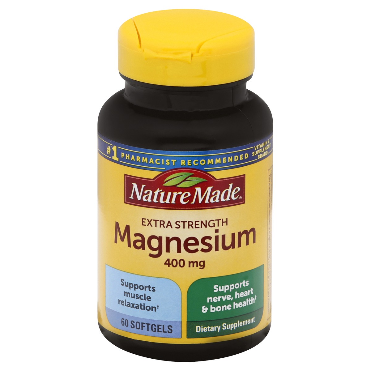 slide 1 of 9, Nature Made Extra Strength Magnesium Oxide 400mg, Muscle, Nerve, Bone, Heart Support Softgels - 60ct, 60 ct