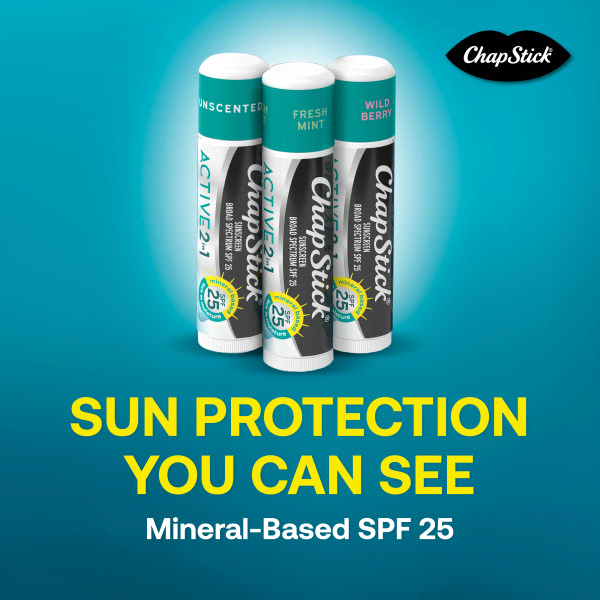 slide 29 of 29, ChapStick Variety Pack Broad Spectrum SPF 25 Active 2 in 1 Sunscreen Variety Pack 3 - 0.18 oz Sticks, 3 ct