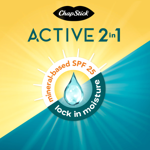 slide 12 of 29, ChapStick Variety Pack Broad Spectrum SPF 25 Active 2 in 1 Sunscreen Variety Pack 3 - 0.18 oz Sticks, 3 ct