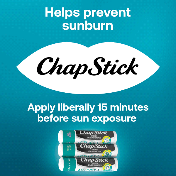 slide 17 of 29, ChapStick Variety Pack Broad Spectrum SPF 25 Active 2 in 1 Sunscreen Variety Pack 3 - 0.18 oz Sticks, 3 ct