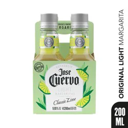 Jose Cuervo Authentic Margarita Classic Lime Light Ready to Drink Cocktail - 4 pack, 200 ml