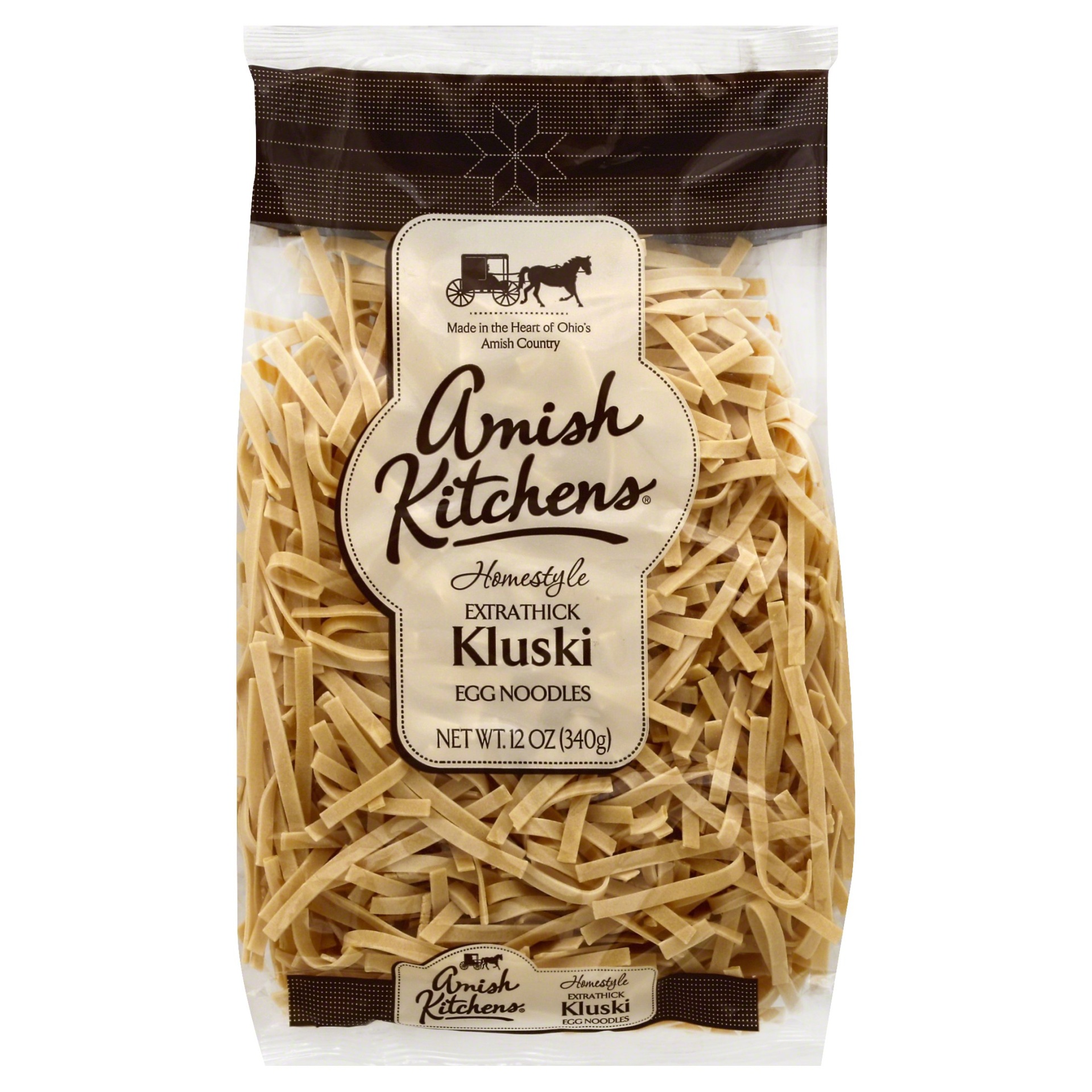 slide 1 of 8, Amish Kitchens Egg Noodles Extra Thick Homestyle Kluski Bag - 12 Oz, 12 oz